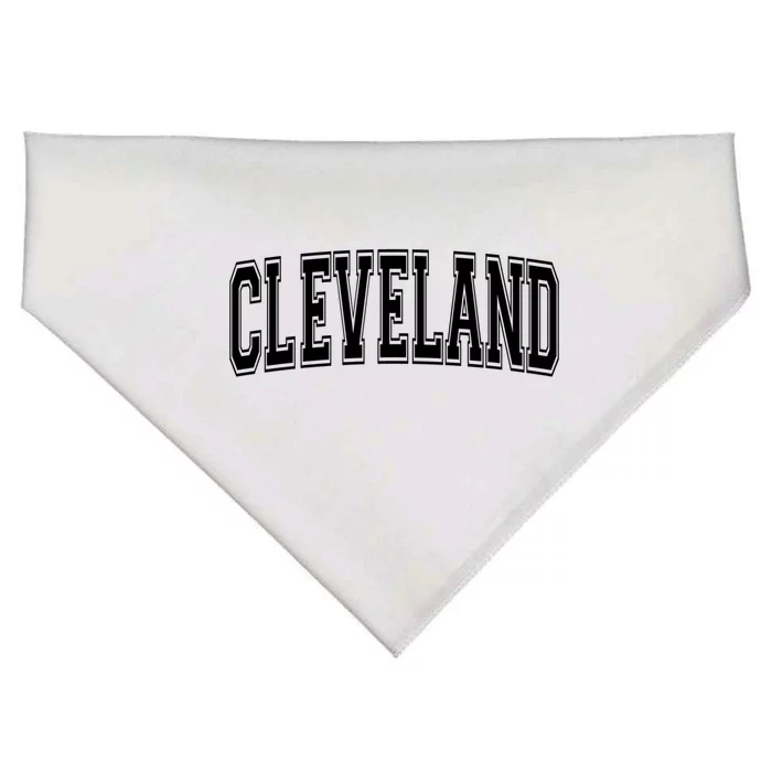 Cleveland Oh Ohio Usa Vintage Sports Varsity Style Meaningful Gift USA-Made Doggie Bandana