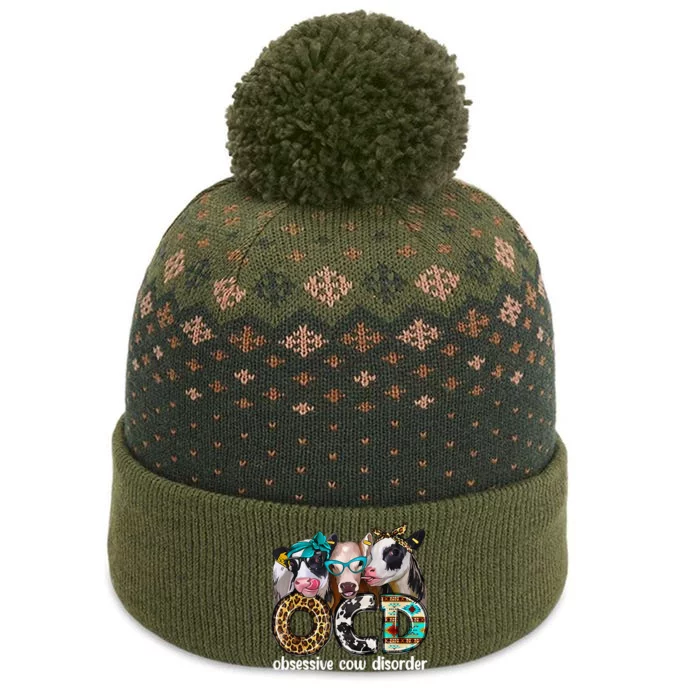 Cute OCD Obsessive cow disorder 3 cute heifer cow The Baniff Cuffed Pom Beanie