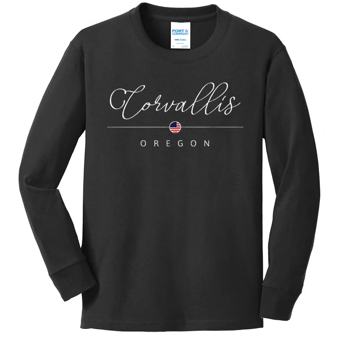 Corvallis Oregon Or On Corvallis Kids Long Sleeve Shirt