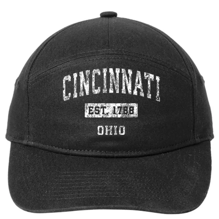 Cincinnati Ohio Oh Vintage Established Sports Design 7-Panel Snapback Hat