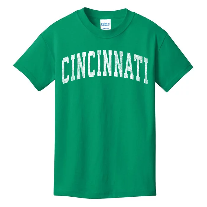 Cincinnati Ohio Oh Vintage Athletic Sports Design Kids T-Shirt