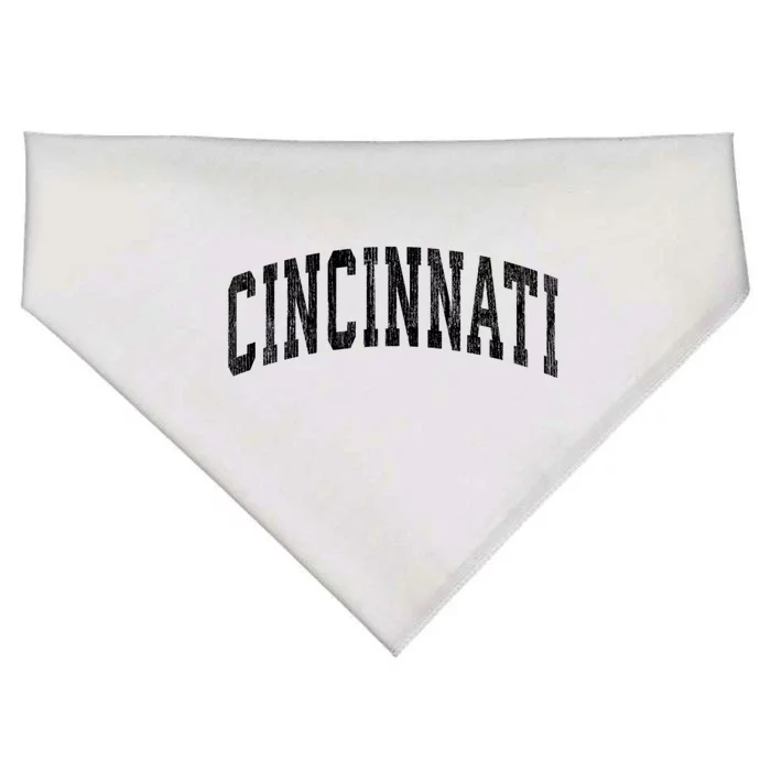 Cincinnati Ohio Oh Vintage Athletic Sports Design USA-Made Doggie Bandana