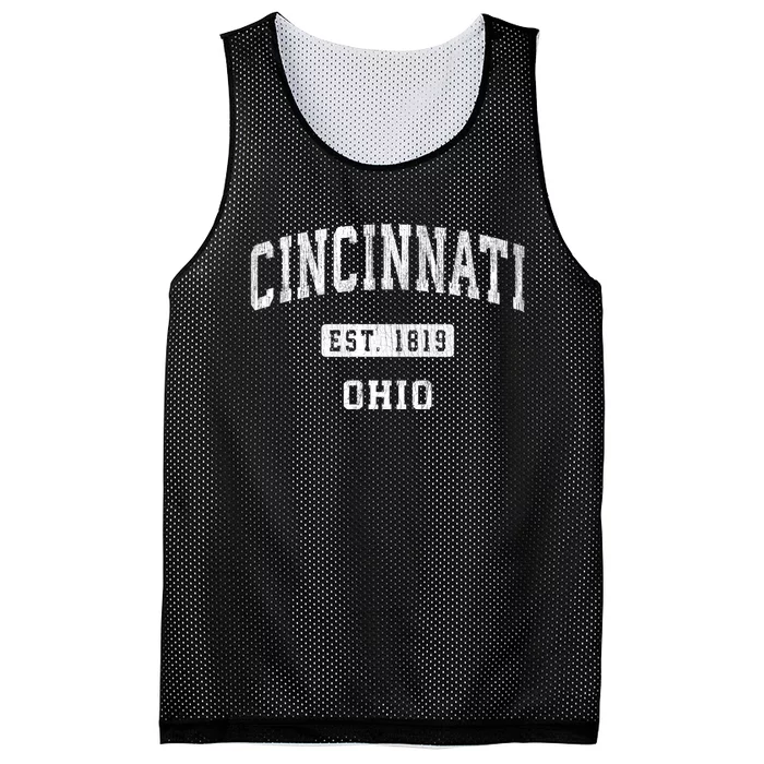 Cincinnati Ohio Oh Vintage Athletic Sports Design Mesh Reversible Basketball Jersey Tank