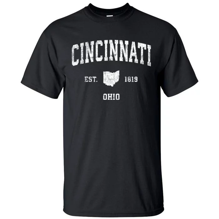 Cincinnati Ohio Oh Vintage Sports Design Tall T-Shirt