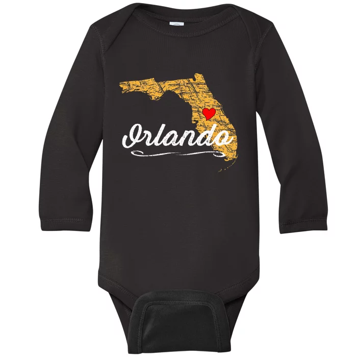 City Of ORLANDO FLORIDA Vacation Souvenir Merch Baby Long Sleeve Bodysuit