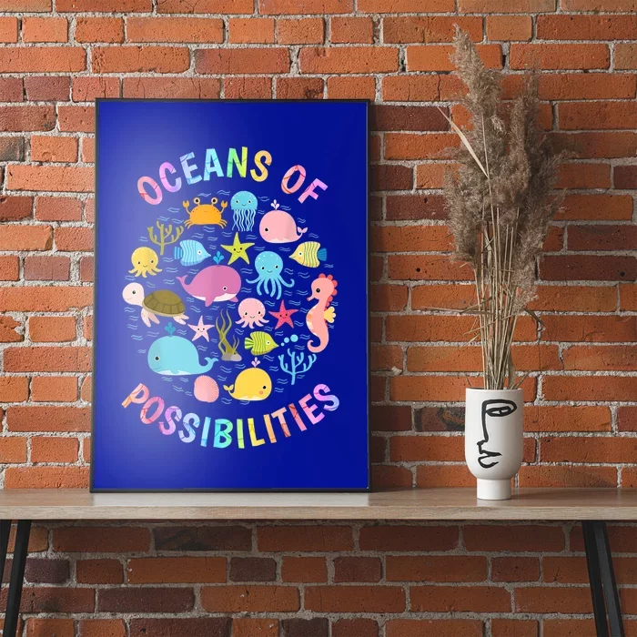 Cute Oceans Of Possibilities Summer Reading Sea Creatures Poster