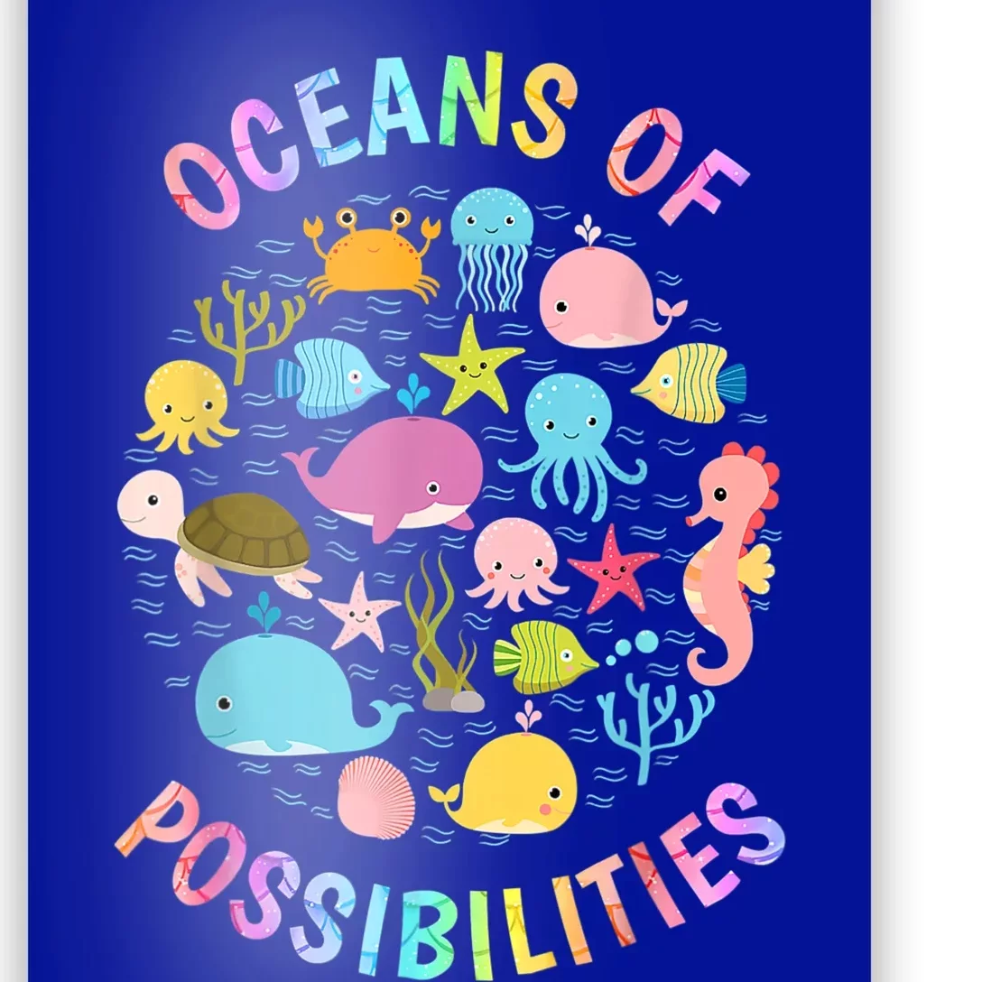 Cute Oceans Of Possibilities Summer Reading Sea Creatures Poster