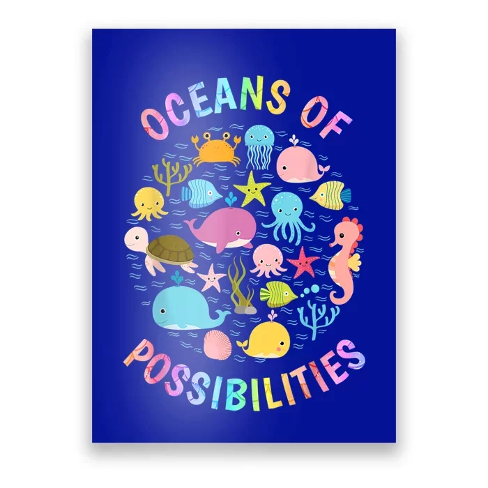 Cute Oceans Of Possibilities Summer Reading Sea Creatures Poster