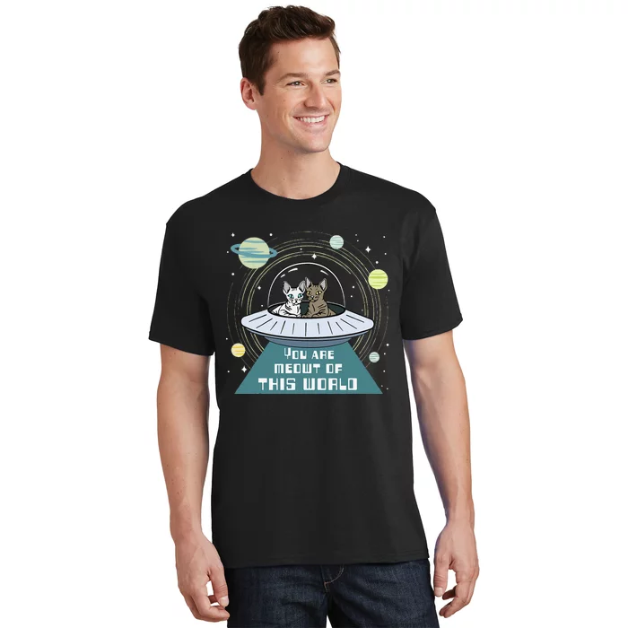 Cat Out Of This World Ufo Spaceship T-Shirt