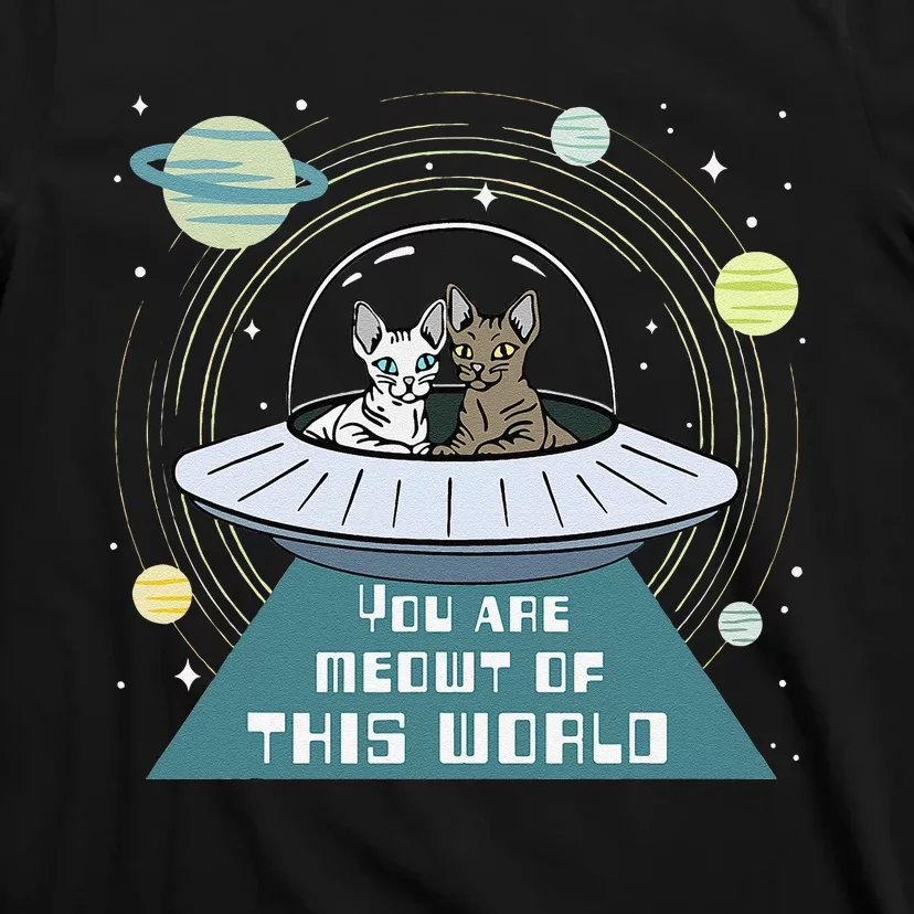 Cat Out Of This World Ufo Spaceship T-Shirt