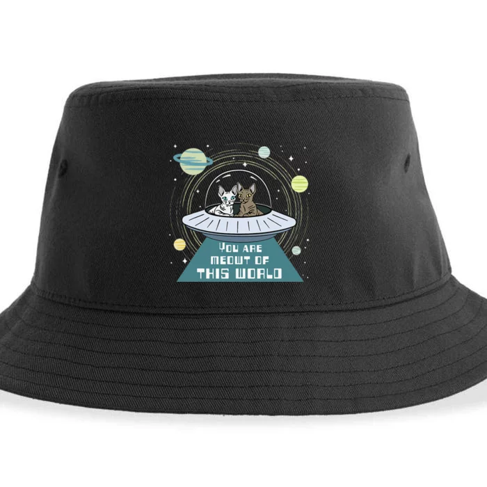 Cat Out Of This World Ufo Spaceship Sustainable Bucket Hat