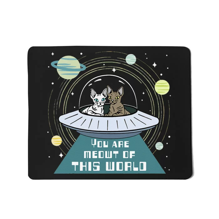 Cat Out Of This World Ufo Spaceship Mousepad