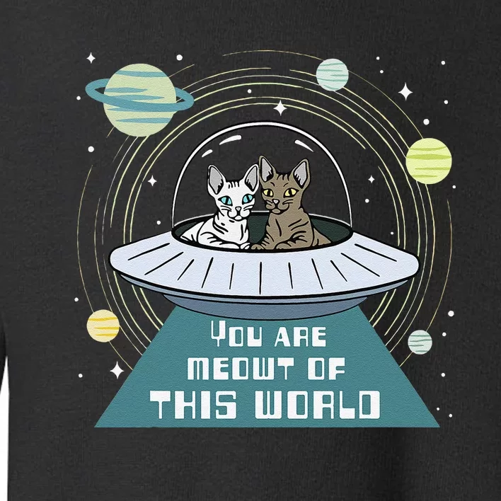 Cat Out Of This World Ufo Spaceship Toddler Sweatshirt