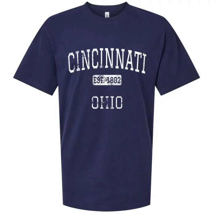 Cincinnati Ohio Oh Vintage Sueded Cloud Jersey T-Shirt