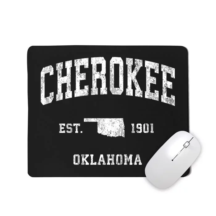 Cherokee Oklahoma Ok Vintage Athletic Sports Mousepad