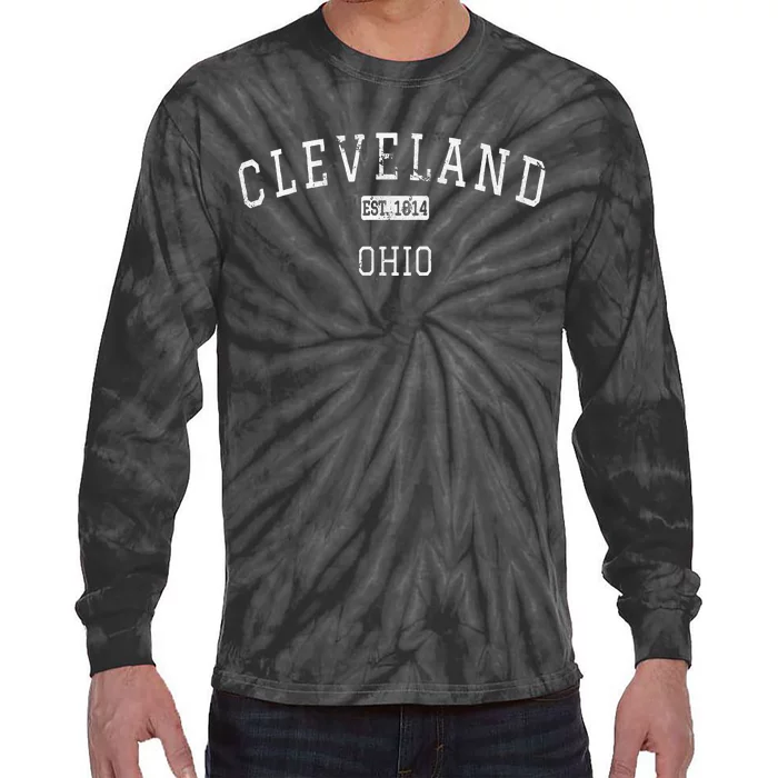 Cleveland Ohio OH Vintage Tie-Dye Long Sleeve Shirt