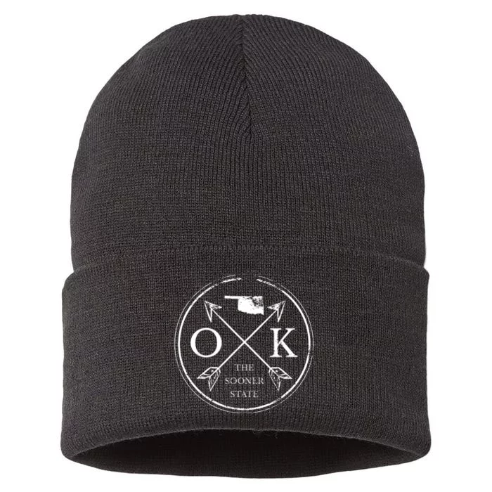 Cute Oklahoma Ok The Sooner State Sustainable Knit Beanie