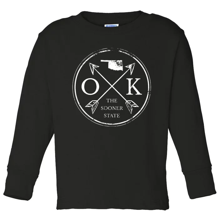 Cute Oklahoma Ok The Sooner State Toddler Long Sleeve Shirt