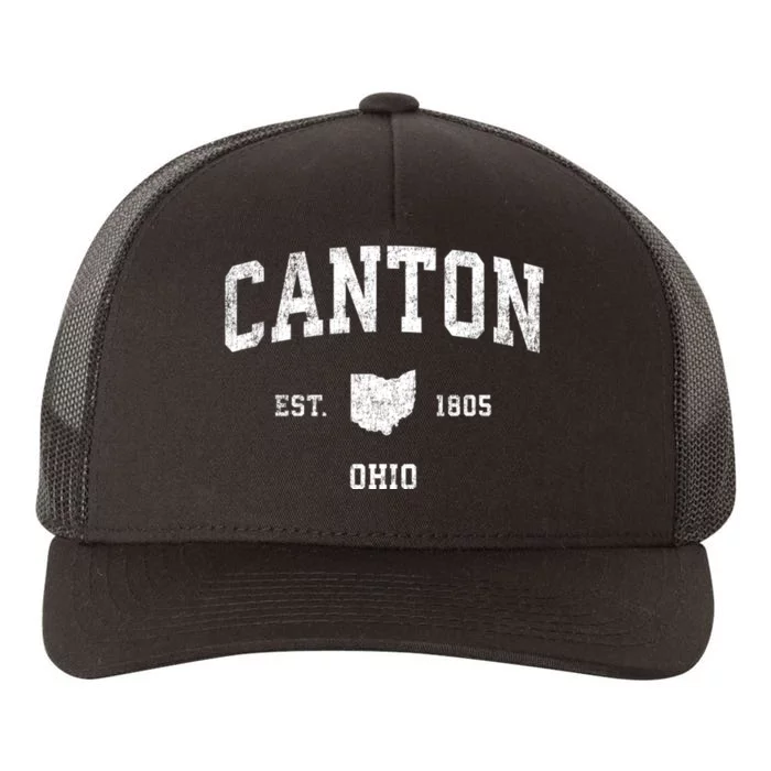 Canton Ohio Oh Vintage Sports Yupoong Adult 5-Panel Trucker Hat