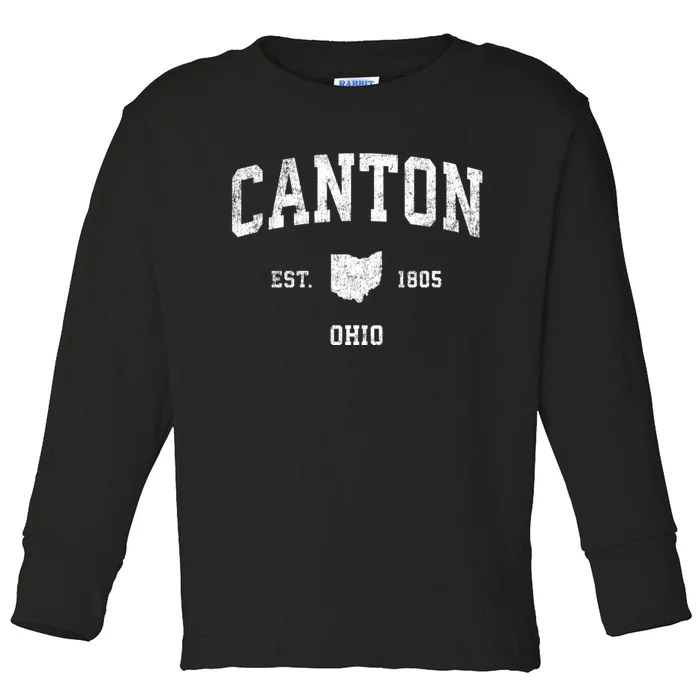 Canton Ohio Oh Vintage Sports Toddler Long Sleeve Shirt