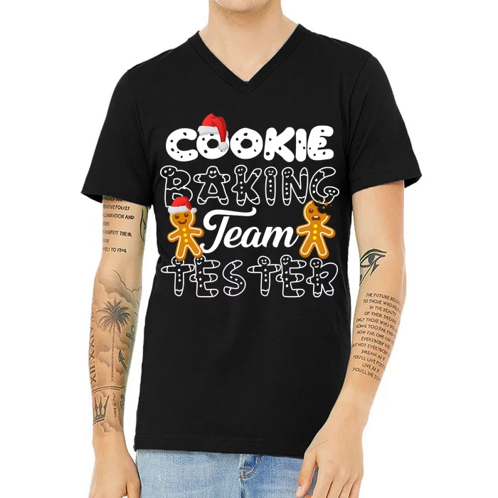 Cookie Baking Team Tester Gingerbread Christmas V-Neck T-Shirt