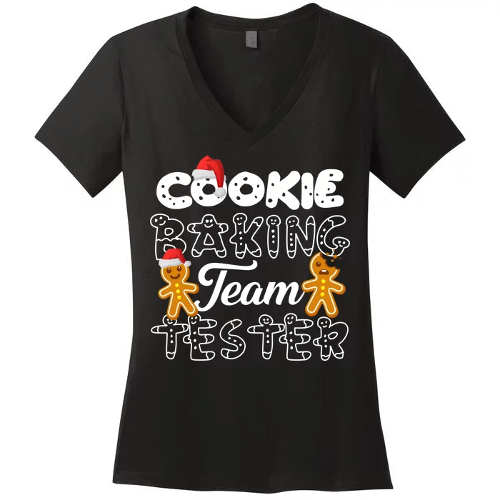 Cookie Baking Team Tester Gingerbread Christmas Women's V-Neck T-Shirt