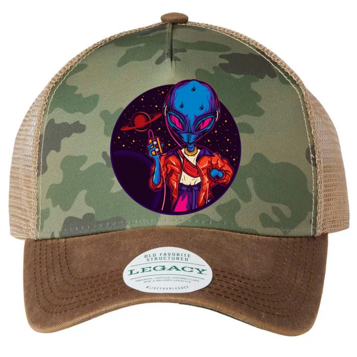 Cool Alien Headset Legacy Tie Dye Trucker Hat