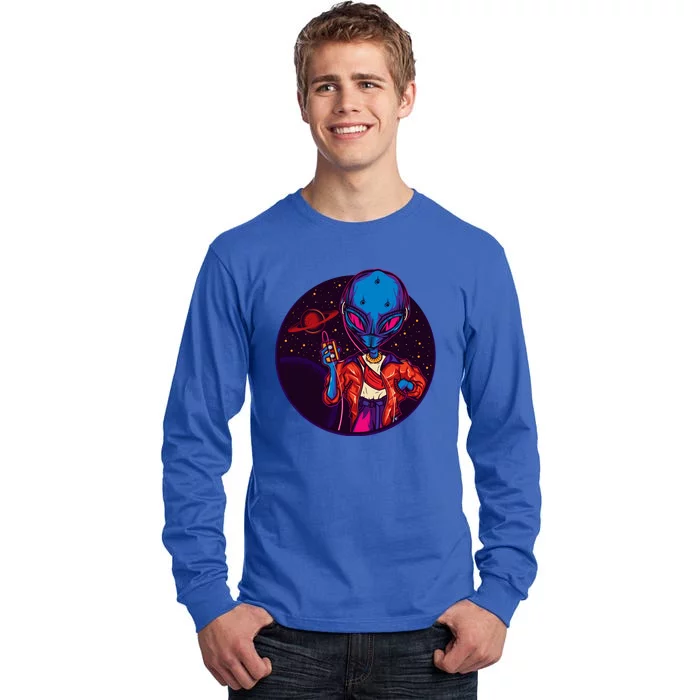 Cool Alien Headset Tall Long Sleeve T-Shirt