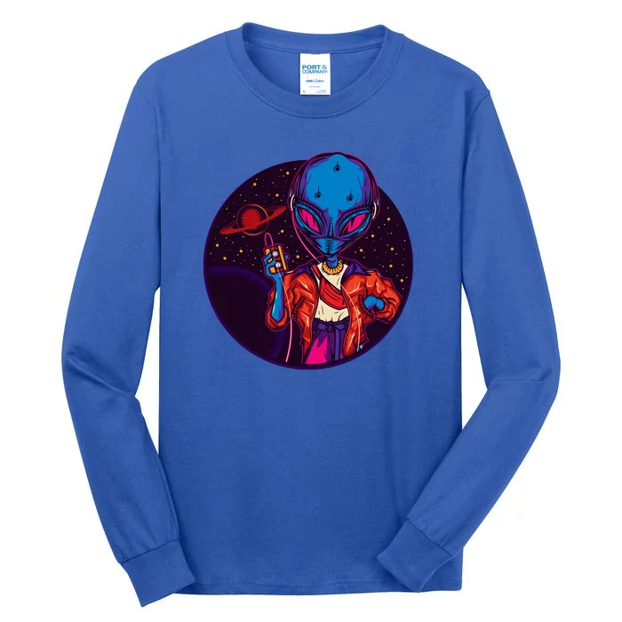 Cool Alien Headset Tall Long Sleeve T-Shirt