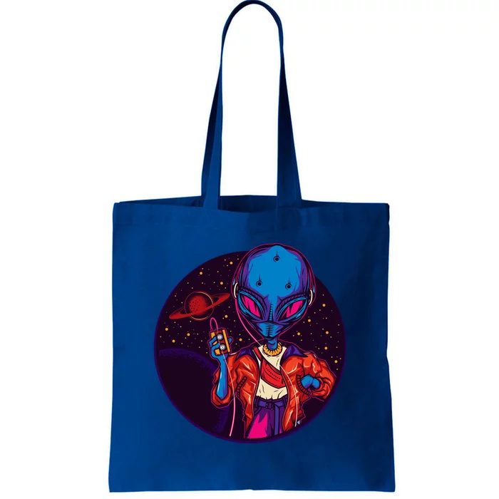 Cool Alien Headset Tote Bag