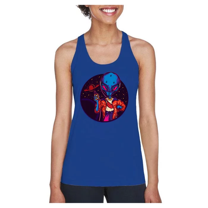 Cool Alien Headset Women's Racerback Tank