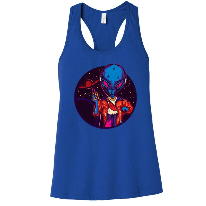 Cool Alien Headset Women's Racerback Tank