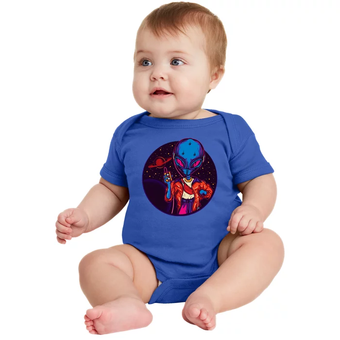 Cool Alien Headset Baby Bodysuit