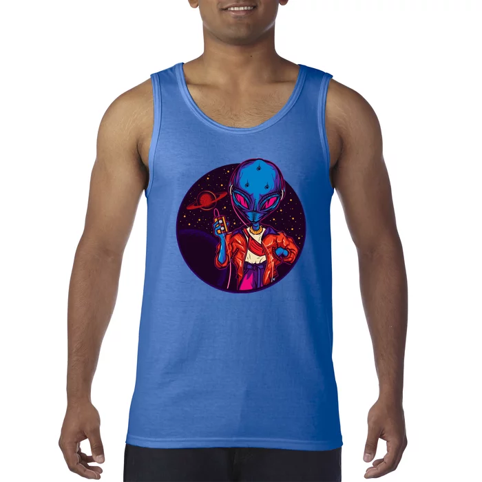 Cool Alien Headset Tank Top