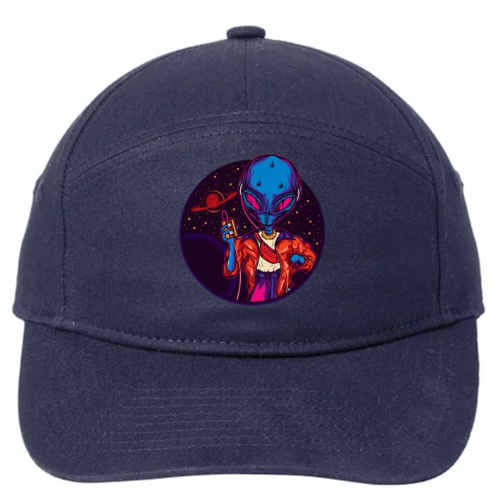 Cool Alien Headset 7-Panel Snapback Hat