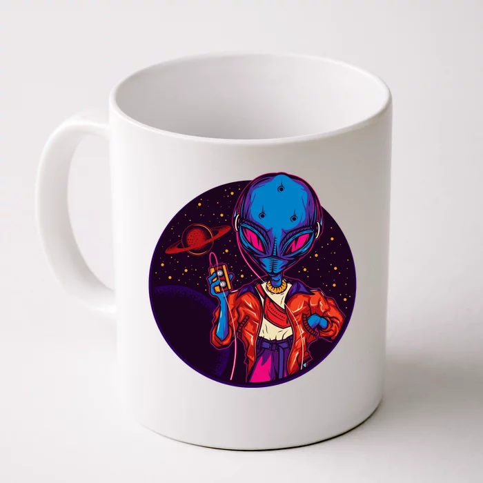 Cool Alien Headset Front & Back Coffee Mug