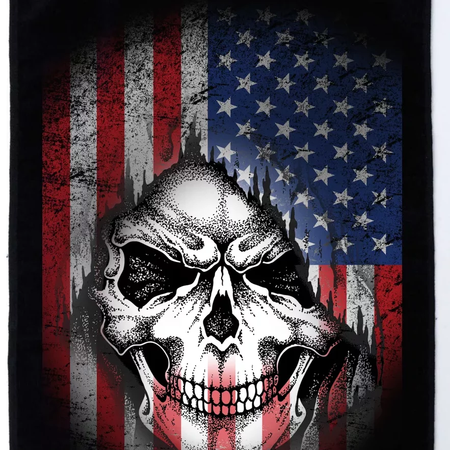 Cool American Flag Skull Graphic Platinum Collection Golf Towel