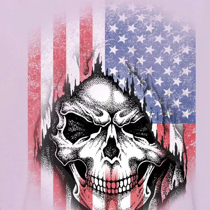 Cool American Flag Skull Graphic Garment-Dyed Sweatshirt