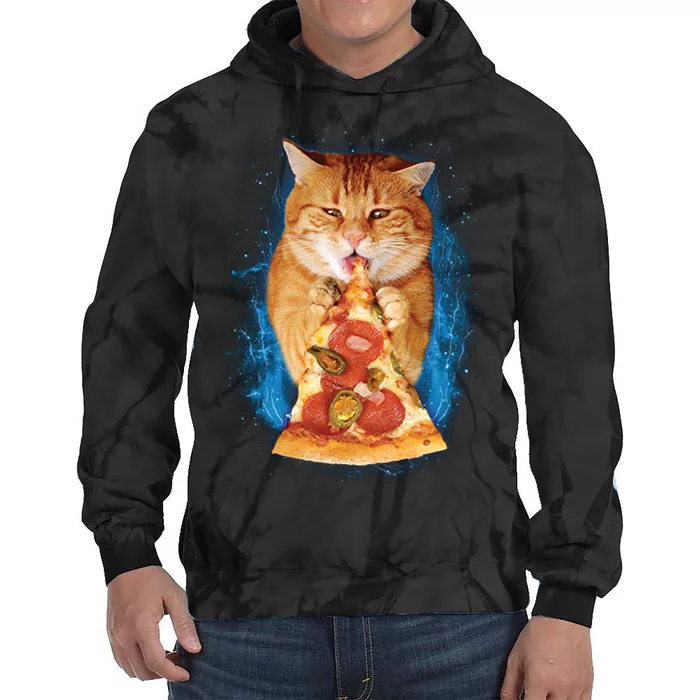 Cool and Funny Pizza Cat Tie Dye Hoodie