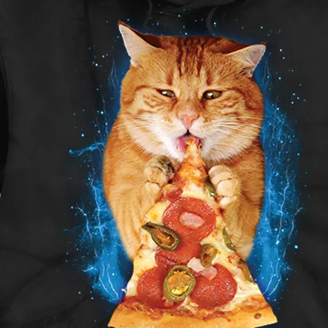 Cool and Funny Pizza Cat Tie Dye Hoodie