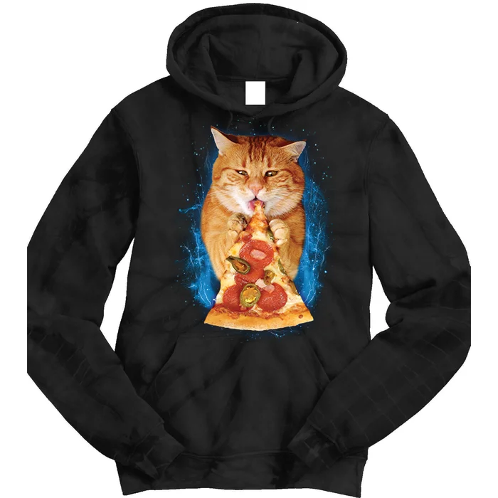 Cool and Funny Pizza Cat Tie Dye Hoodie