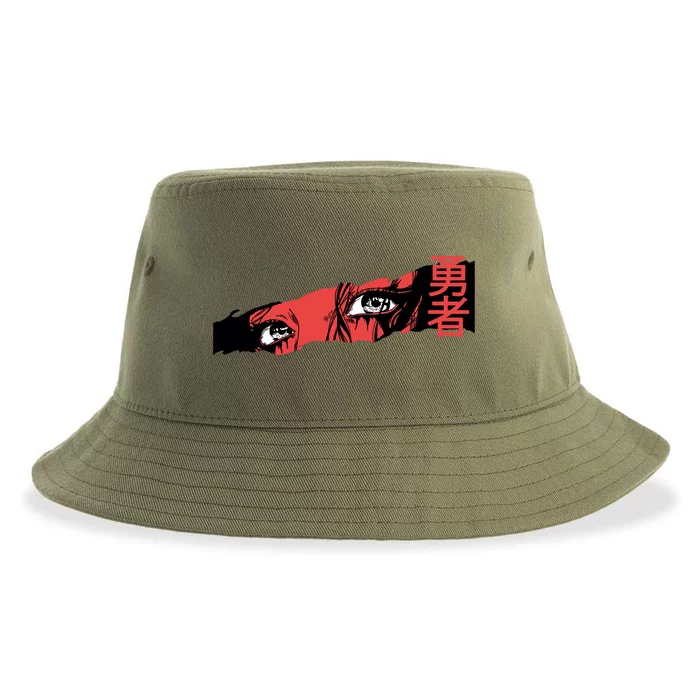 Cool Anime Style Eyes Sustainable Bucket Hat