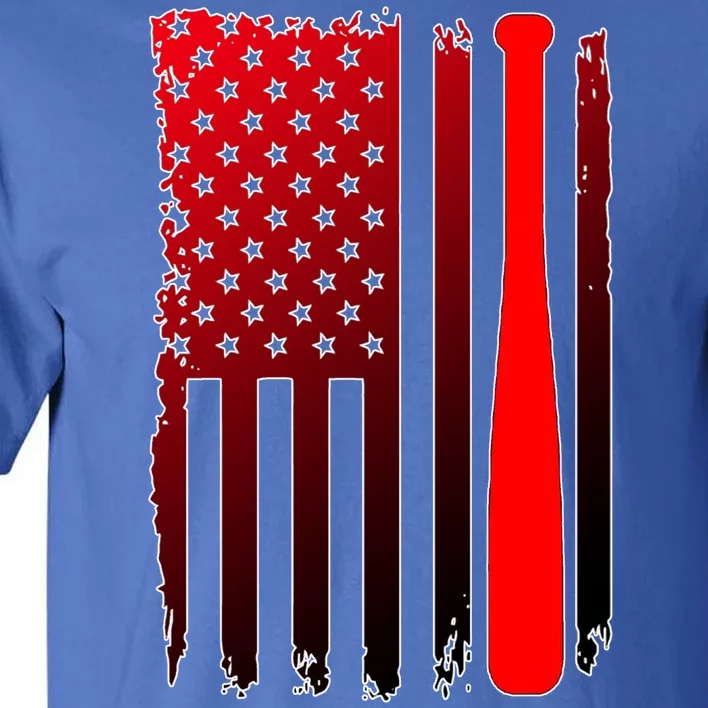 Cool Baseball Bat American Flag USA Tall T-Shirt