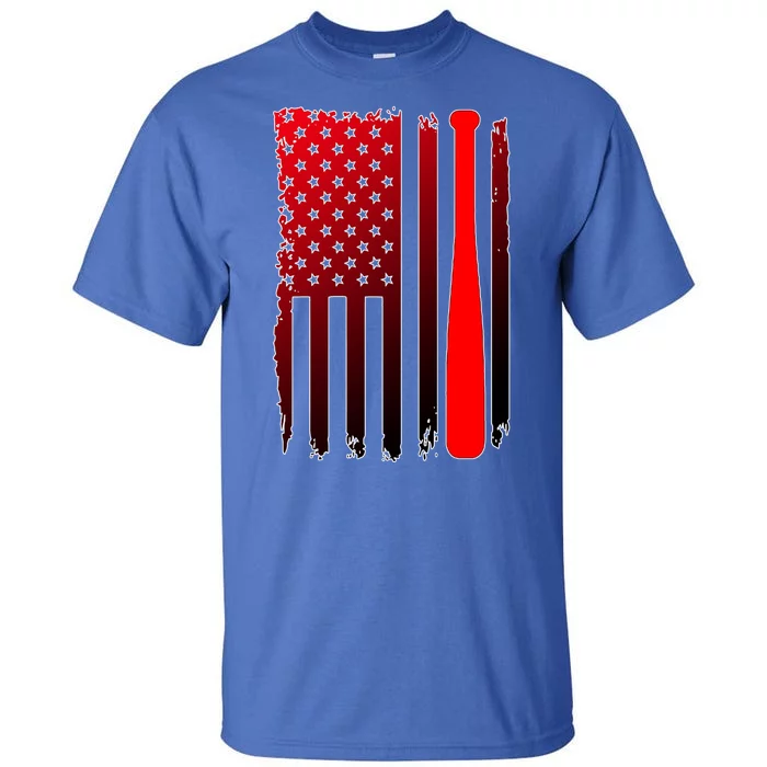 Cool Baseball Bat American Flag USA Tall T-Shirt