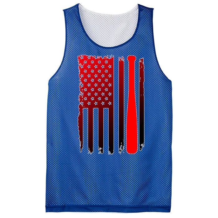 Cool Baseball Bat American Flag USA Mesh Reversible Basketball Jersey Tank