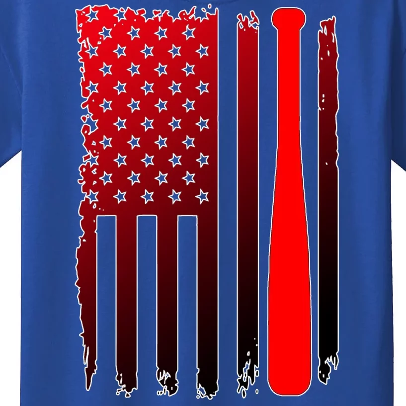 Cool Baseball Bat American Flag USA Kids T-Shirt