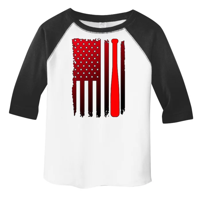 Cool Baseball Bat American Flag USA Toddler Fine Jersey T-Shirt