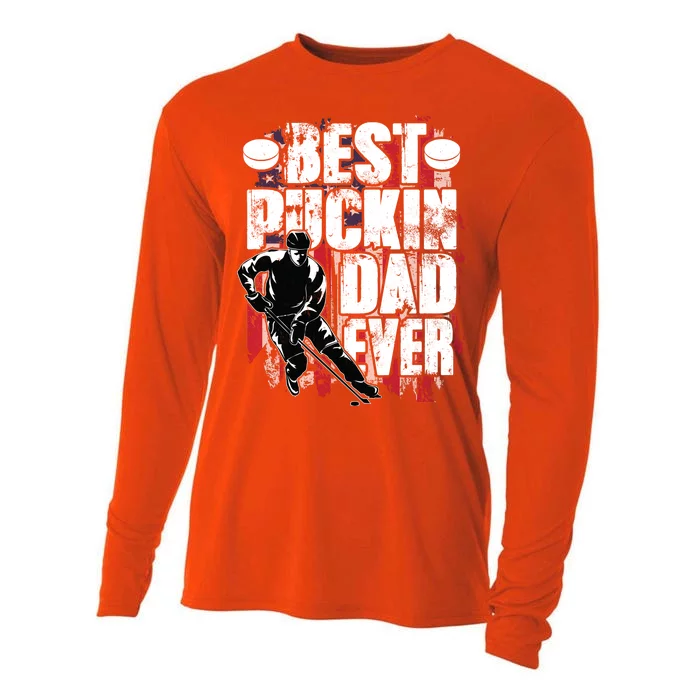 Cool Best Puckin Dad Ever Hockey Dad Cooling Performance Long Sleeve Crew