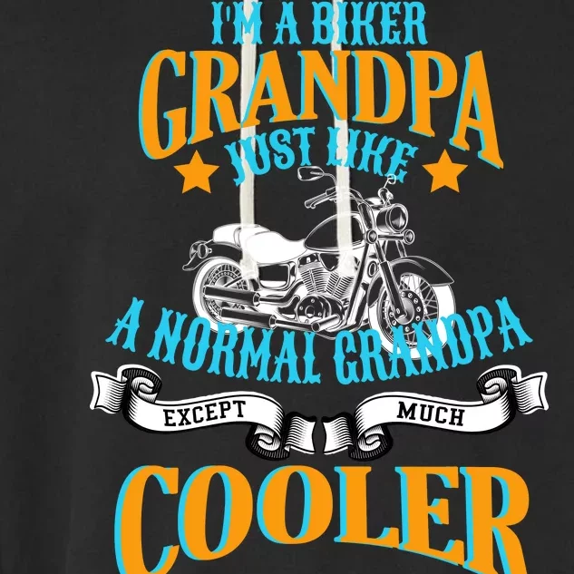 Cool Biker Grandpa Garment-Dyed Fleece Hoodie