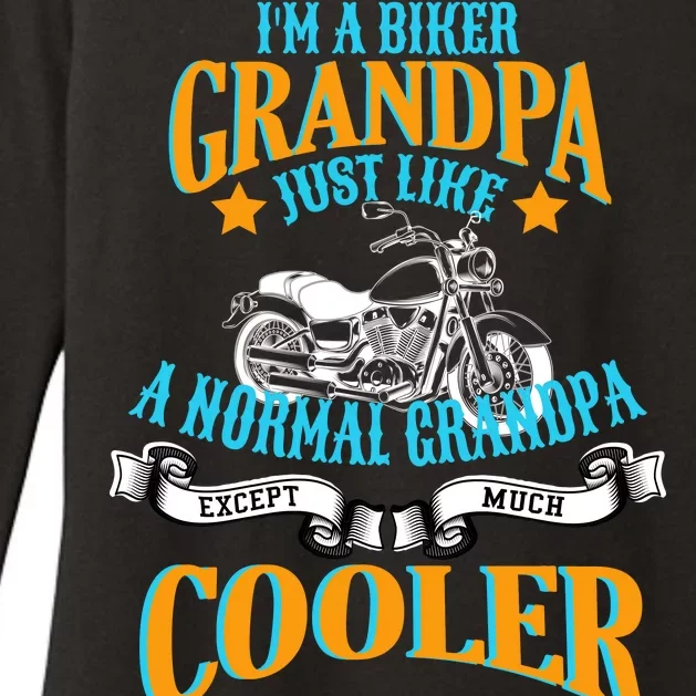 Cool Biker Grandpa Womens CVC Long Sleeve Shirt